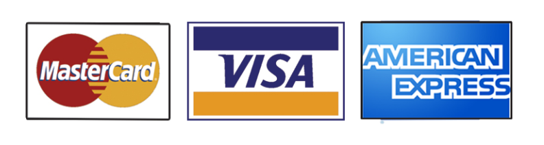 Visa, Mastercard, American Express Accepted